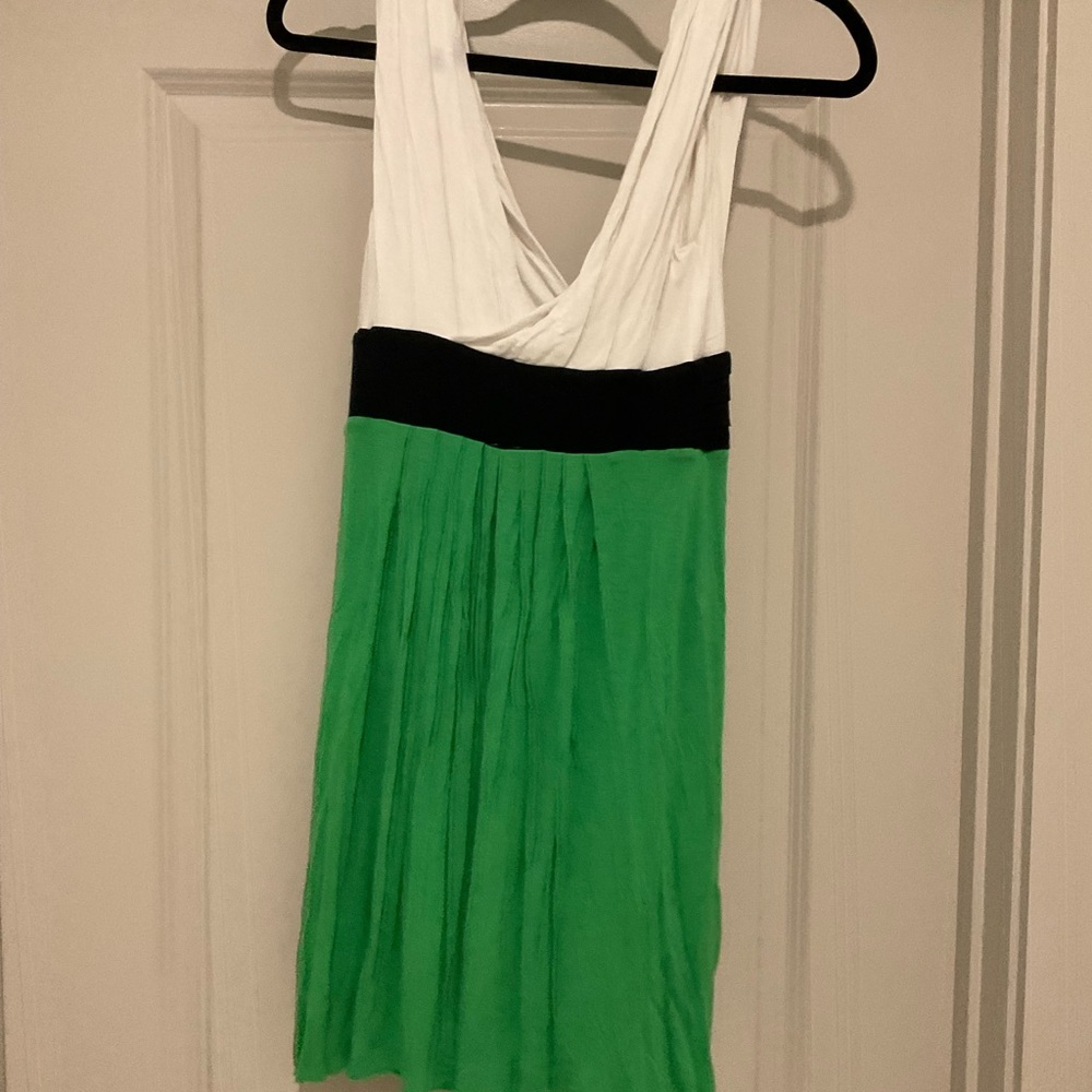Green and White Sleeveless Dress Bailey 44